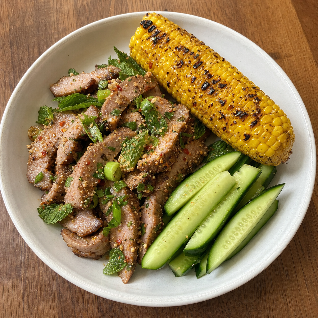Isan Grilled Pork with Charred Corn
