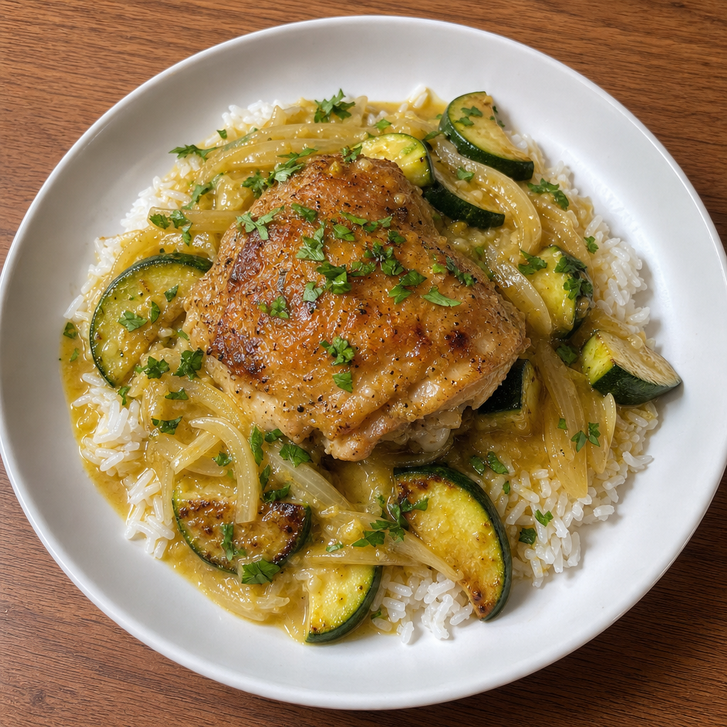 Lemony Senegalese Chicken & Zucchini