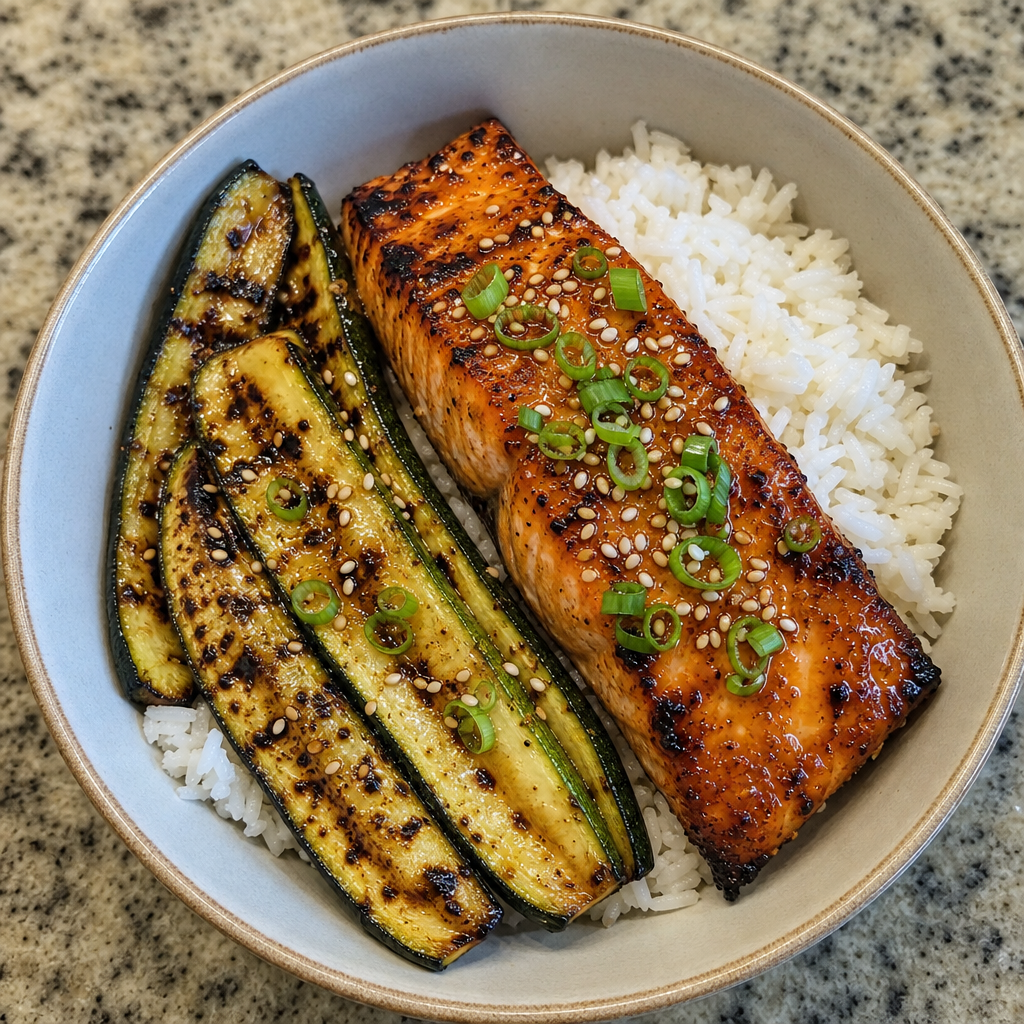 Grilled Soy-Ginger Sockeye Bowls