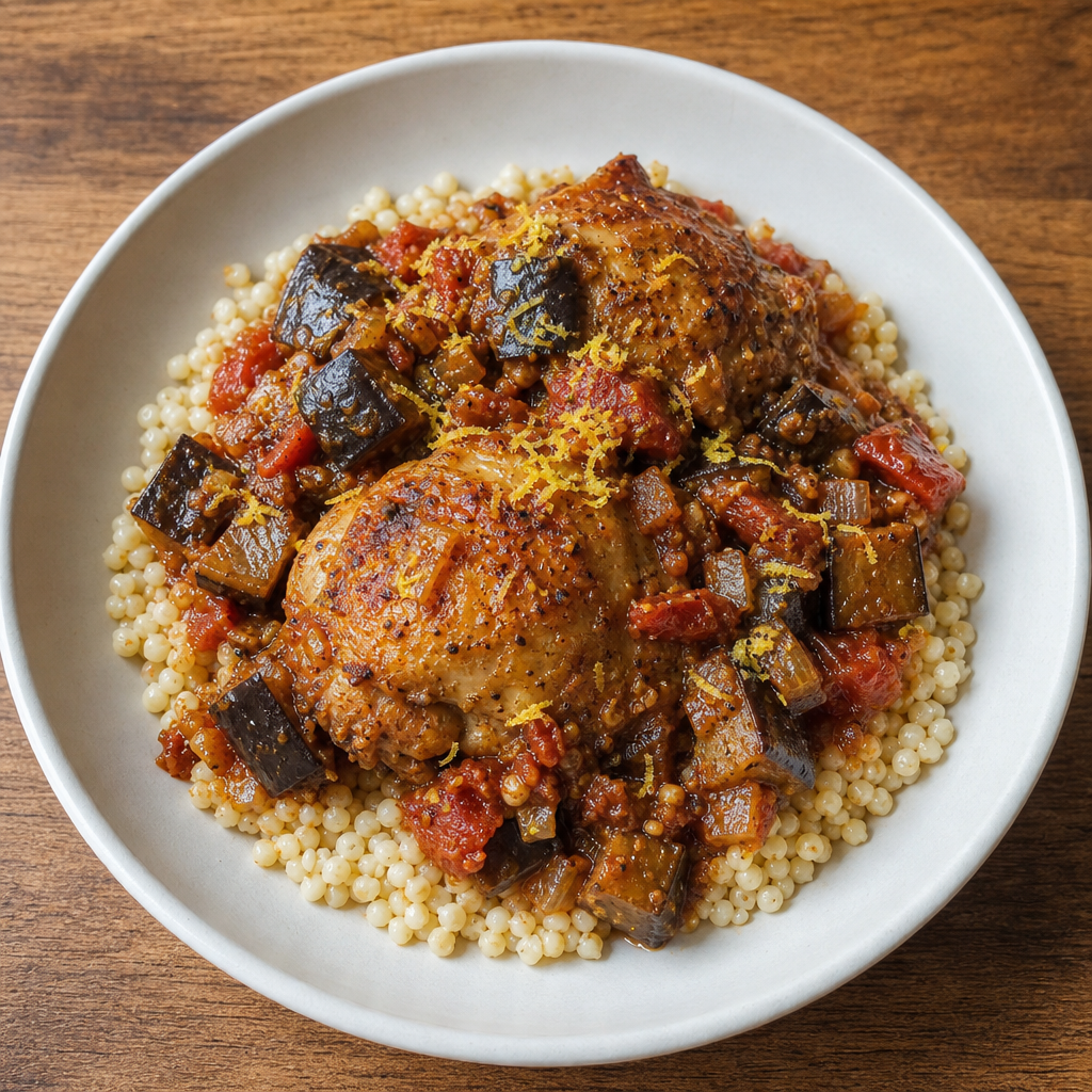 Tunisian Chicken & Eggplant Braise