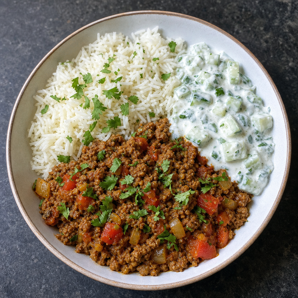 Lamb Keema Rice Bowls