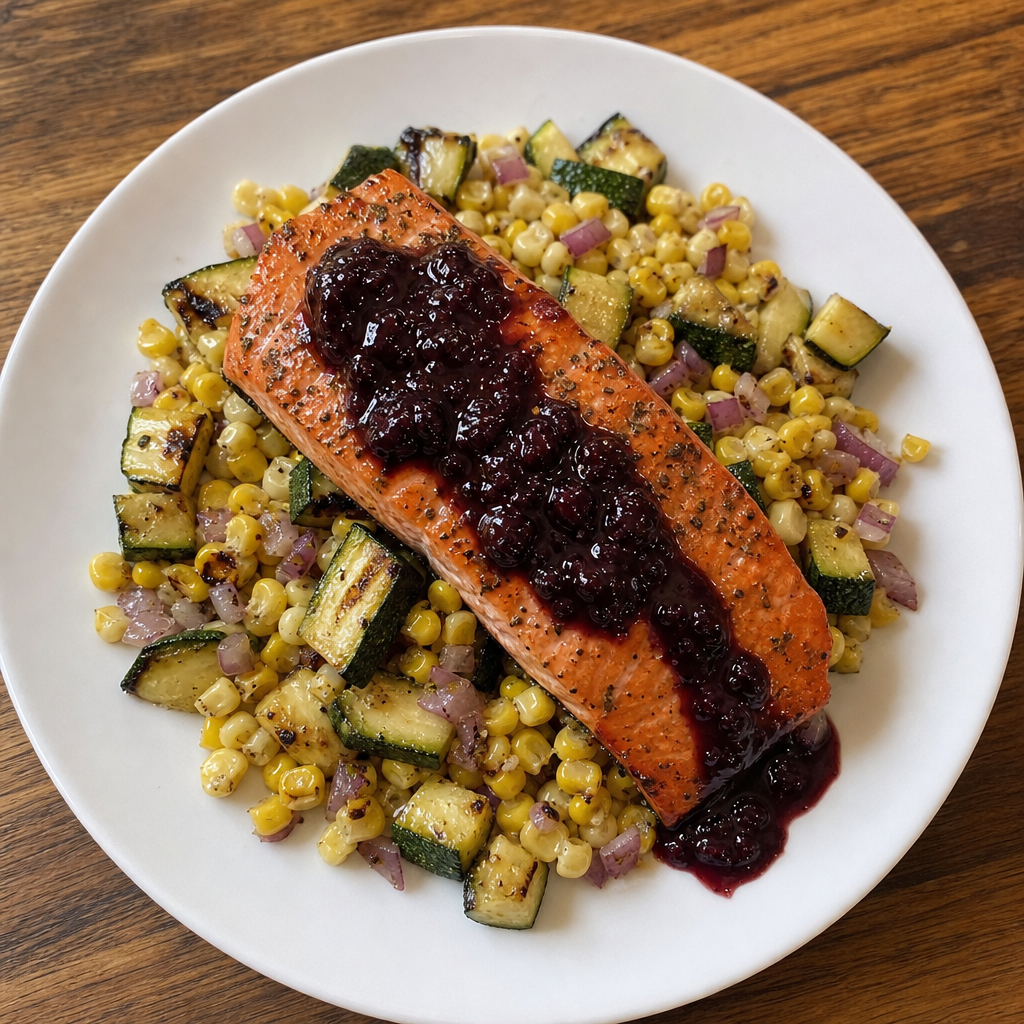 Grilled Sockeye with Blackberry Glaze