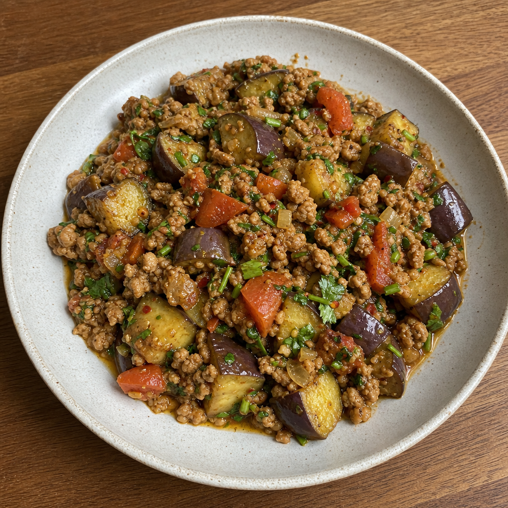 Burmese Pork & Eggplant Stir-Fry