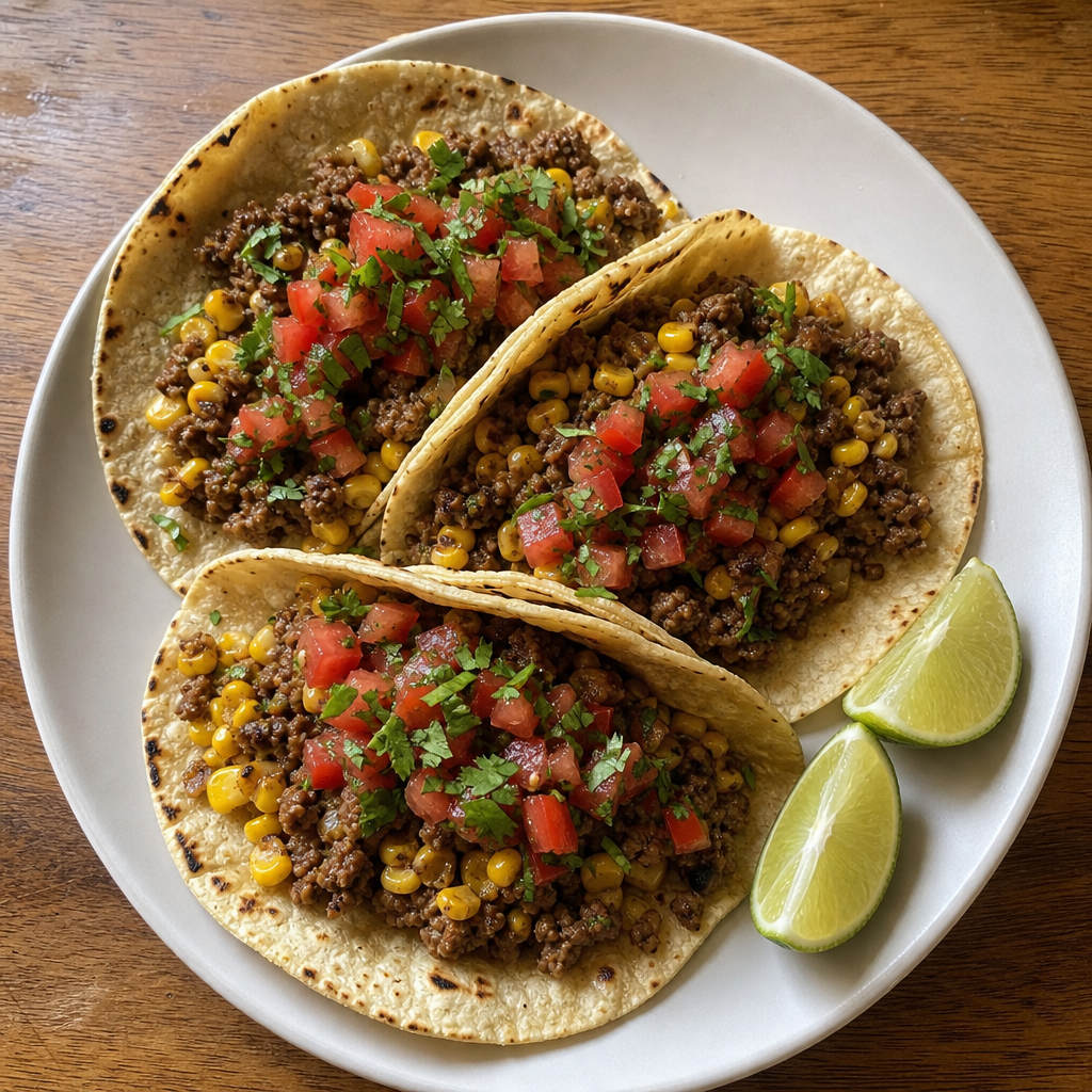 Late-Summer Beef & Corn Tacos