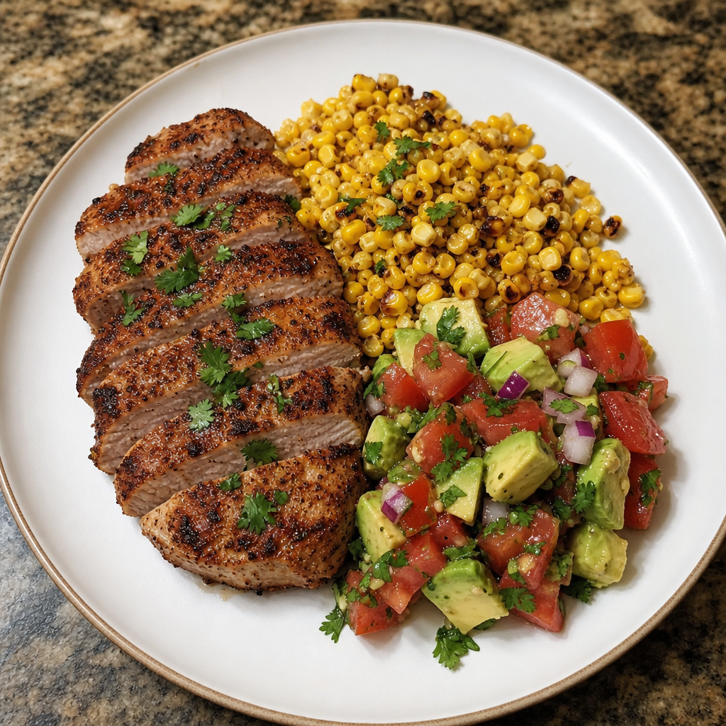 Chili-Lime Pork Chops with Charred Corn