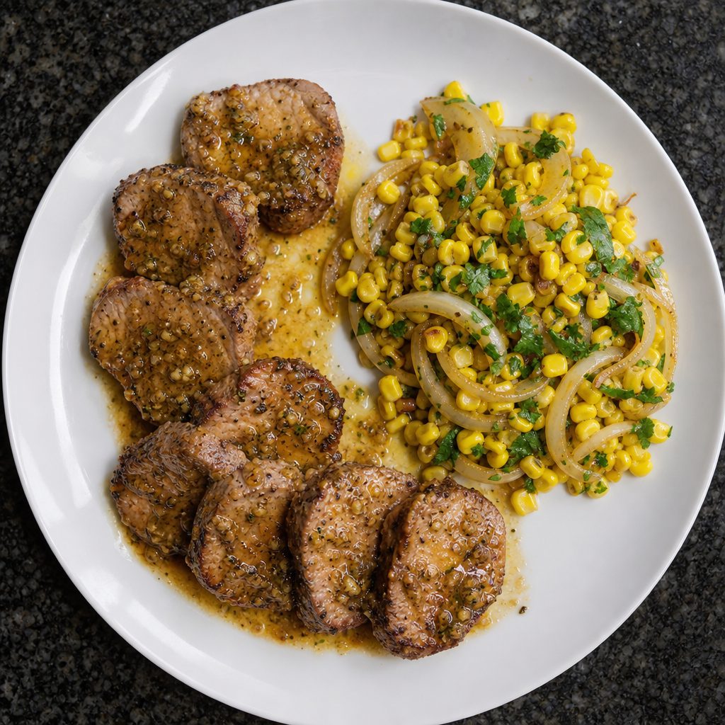Cuban Mojo Pork with Summer Corn