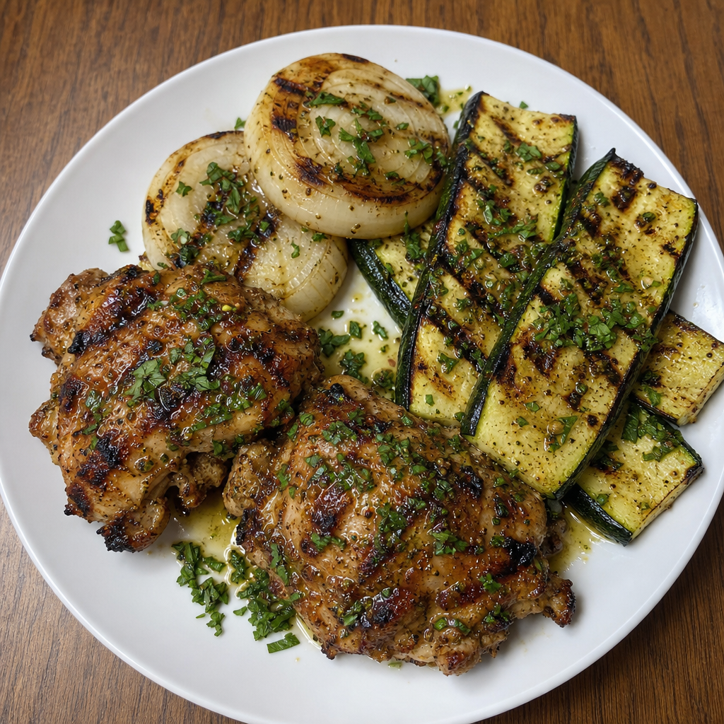 Lebanese Lemon Chicken with Grilled Zucchini
