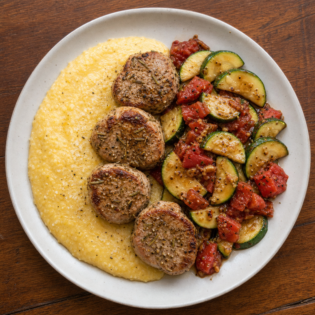 Tuscan Rosemary Pork and Polenta