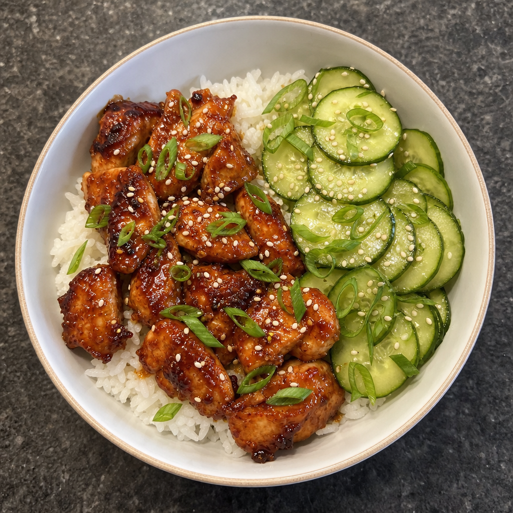 Gochujang Chicken Cucumber Bowls