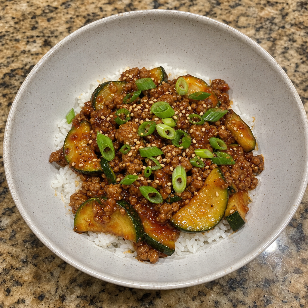 Gochujang Pork & Zucchini Bowls