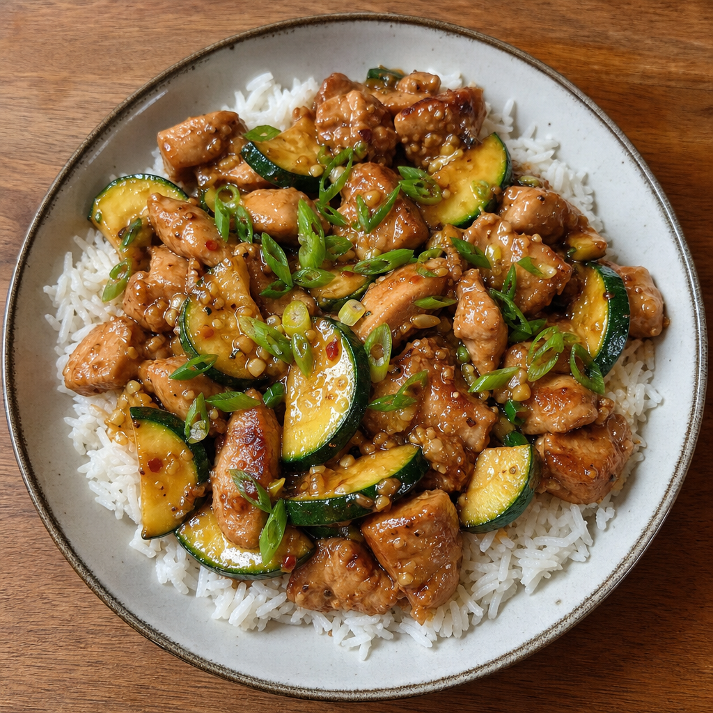 Garlic-Ginger Chicken & Zucchini Stir-Fry