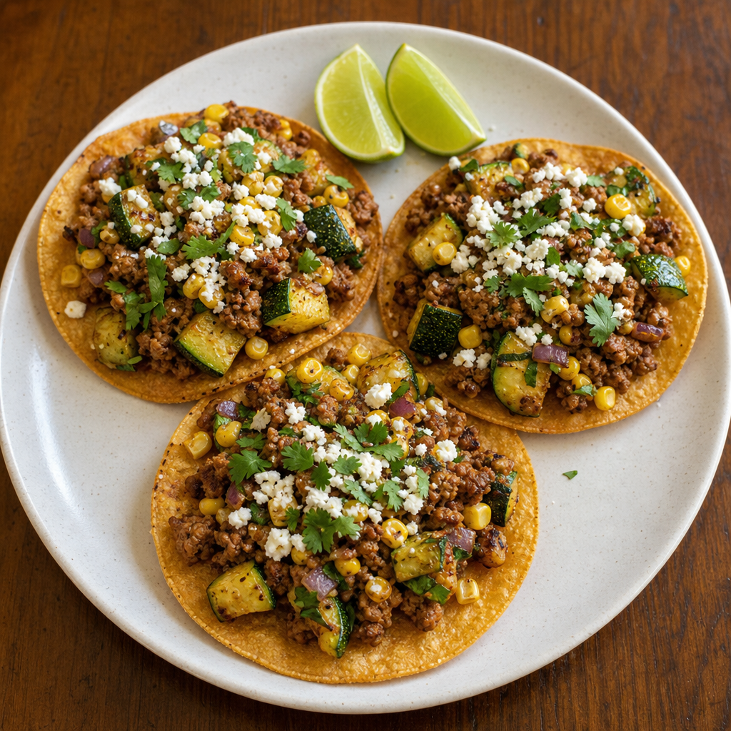 Oaxacan Pork-Calabacitas Tostadas