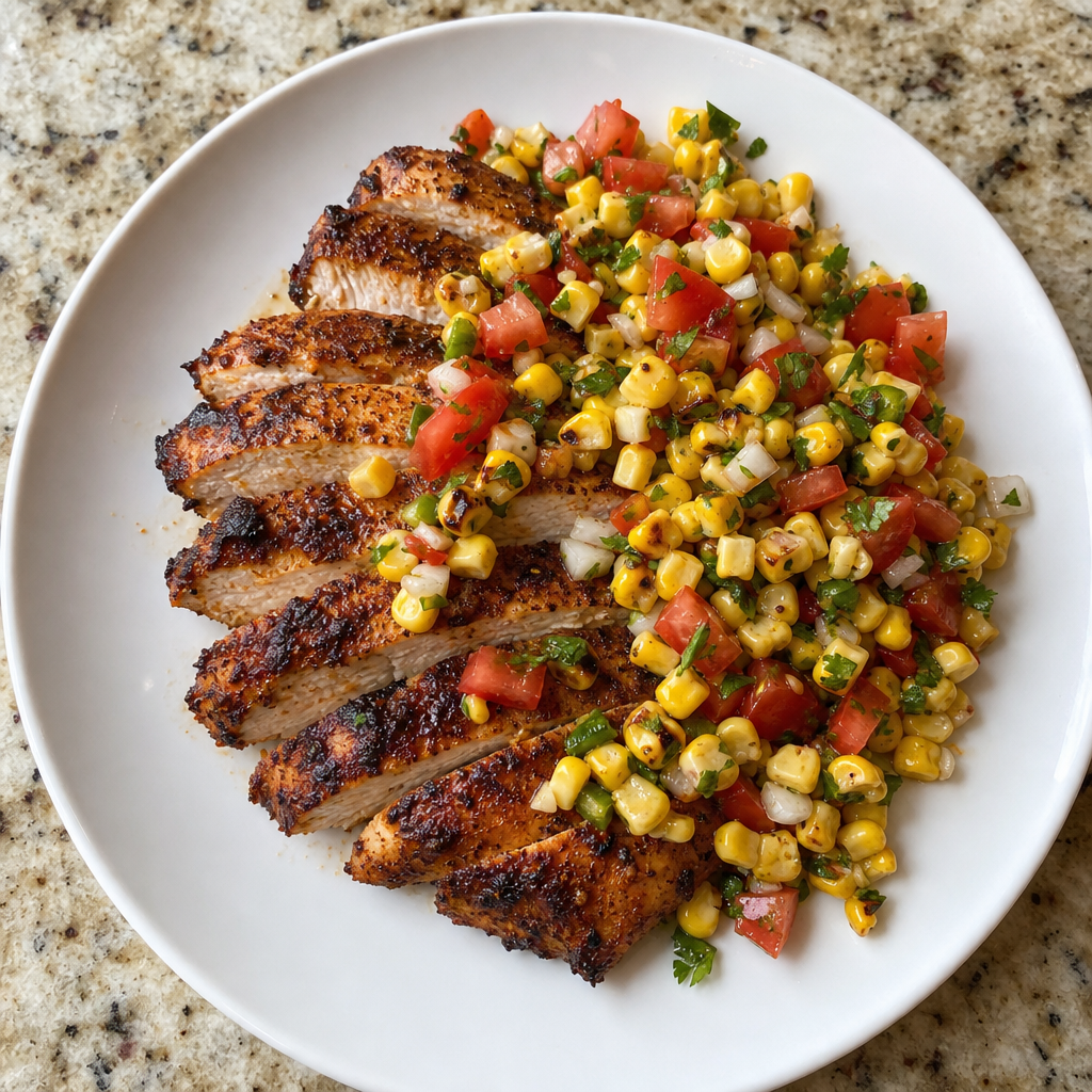 Chili-Lime Chicken with Charred Corn Salsa
